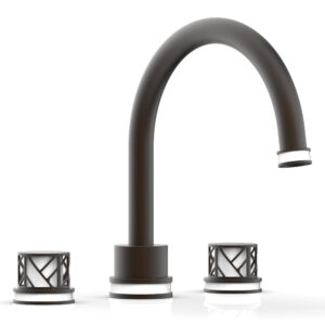 Phylrich JOLIE Deck Tub Set – Round Handles with “White” Accents 222-40 – Oil Rubbed Bronze