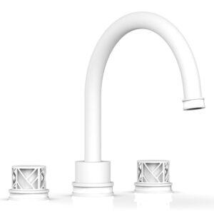 Phylrich JOLIE Deck Tub Set – Round Handles with “White” Accents 222-40 – Satin White