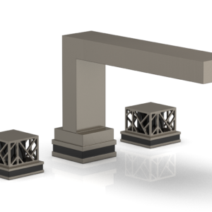 Phylrich JOLIE Deck Tub Set – Square Handles with “Black” Accents 222-41 – Pewter