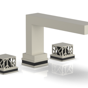 Phylrich JOLIE Deck Tub Set – Square Handles with “Black” Accents 222-41 – Burnished Nickel