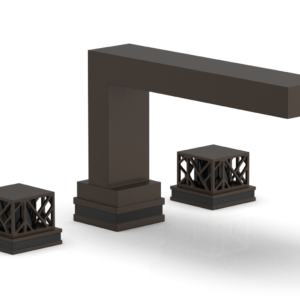 Phylrich JOLIE Deck Tub Set – Square Handles with “Black” Accents 222-41 – Antique Bronze
