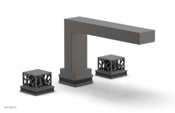 Phylrich JOLIE Deck Tub Set - Square Handles with "Black" Accents 222-41 - Oil Rubbed Bronze