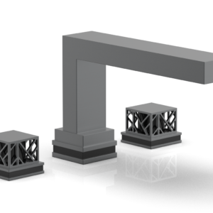 Phylrich JOLIE Deck Tub Set – Square Handles with “Black” Accents 222-41 – Gun Metal