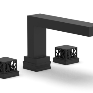 Phylrich JOLIE Deck Tub Set – Square Handles with “Black” Accents 222-41 – Matte Black