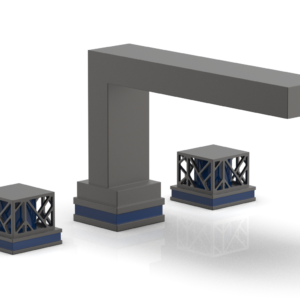 Phylrich JOLIE Deck Tub Set – Square Handles with “Navy Blue” Accents 222-41 – Oil Rubbed Bronze