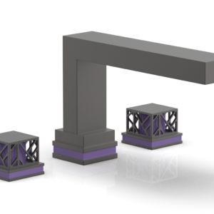 Phylrich JOLIE Deck Tub Set – Square Handles with “Purple” Accents 222-41 – Oil Rubbed Bronze