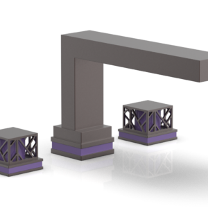 Phylrich JOLIE Deck Tub Set – Square Handles with “Purple” Accents 222-41 – Weathered Copper