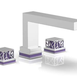 Phylrich JOLIE Deck Tub Set – Square Handles with “Purple” Accents 222-41 – Polished Chrome