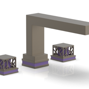 Phylrich JOLIE Deck Tub Set – Square Handles with “Purple” Accents 222-41 – Architectural Bronze