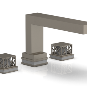 Phylrich JOLIE Deck Tub Set – Square Handles with “Grey” Accents 222-41 – Pewter