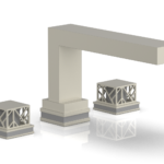 Phylrich JOLIE Deck Tub Set - Square Handles with "Grey" Accents 222-41 - Burnished Nickel