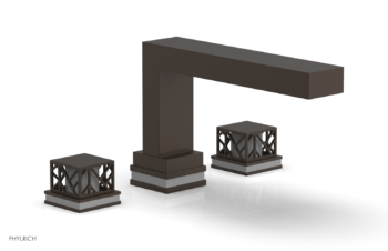 Phylrich JOLIE Deck Tub Set - Square Handles with "Grey" Accents 222-41 - Antique Bronze