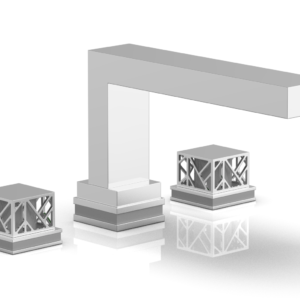 Phylrich JOLIE Deck Tub Set – Square Handles with “Grey” Accents 222-41 – Polished Chrome