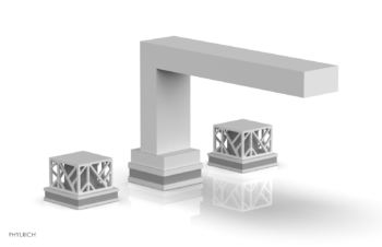 Phylrich JOLIE Deck Tub Set - Square Handles with "Grey" Accents 222-41 - Satin White