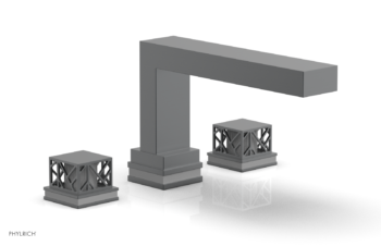Phylrich JOLIE Deck Tub Set - Square Handles with "Grey" Accents 222-41 - Gun Metal