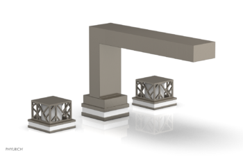 Phylrich JOLIE Deck Tub Set - Square Handles with "White" Accents 222-41 - Pewter