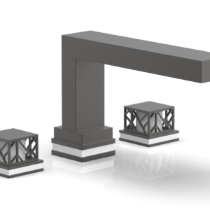 Phylrich JOLIE Deck Tub Set – Square Handles with “White” Accents 222-41 – Oil Rubbed Bronze