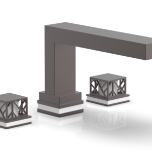 Phylrich JOLIE Deck Tub Set – Square Handles with “White” Accents 222-41 – Weathered Copper