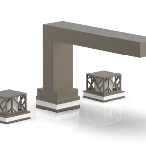 Phylrich JOLIE Deck Tub Set – Square Handles with “White” Accents 222-41 – Architectural Bronze