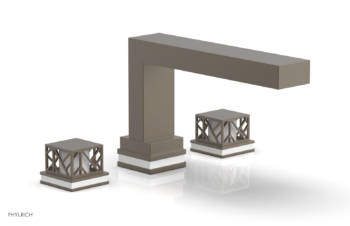 Phylrich JOLIE Deck Tub Set - Square Handles with "White" Accents 222-41 - Architectural Bronze