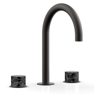Phylrich BASIC II Widespread Faucet –  Black Marble Handles 230-03 – Oil Rubbed Bronze