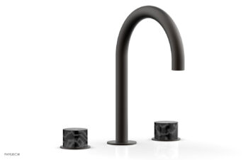 Phylrich BASIC II Widespread Faucet -  Black Marble Handles 230-03 - Oil Rubbed Bronze