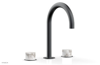 Phylrich BASIC II Widespread Faucet - White Marble Handles 230-03 - Gun Metal
