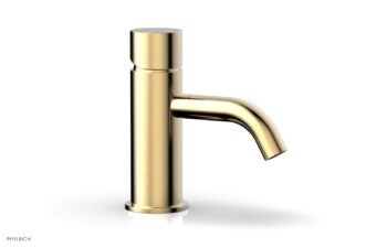 Phylrich BASIC II Single Hole Lavatory Faucet, Smooth Handle 230-07 - Satin Brass