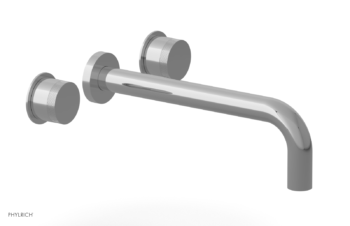 Phylrich Basic II 10"  Wall Lavatory Set - Knurled Handles 230-11-10 - Polished Chrome