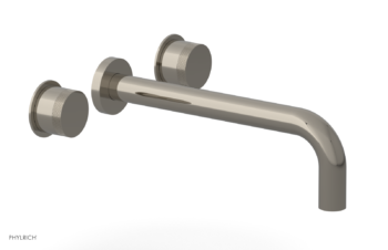 Phylrich Basic II 10"  Wall Lavatory Set - Knurled Handles 230-11-10 - Polished Nickel