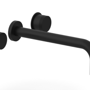 Phylrich Basic II 10″  Wall Lavatory Set – Knurled Handles 230-11-10 – Matte Black