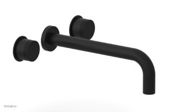 Phylrich Basic II 10"  Wall Lavatory Set - Knurled Handles 230-11-10 - Matte Black