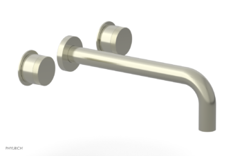 Phylrich Basic II 10"  Wall Lavatory Set - Knurled Handles 230-11-10 - Satin Nickel