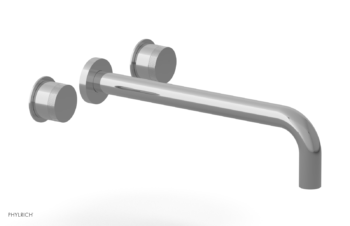 Phylrich Basic II 12"  Wall Lavatory Set - Knurled Handles 230-11-12 - Polished Chrome