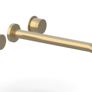 Phylrich Basic II 12″  Wall Lavatory Set – Knurled Handles 230-11-12 – Satin Brass