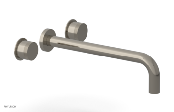 Phylrich Basic II 12"  Wall Lavatory Set - Knurled Handles 230-11-12 - Polished Nickel