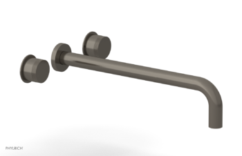 Phylrich Basic II 14"  Wall Lavatory Set - Knurled Handles 230-11-14 - Pewter
