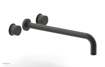Phylrich Basic II 14"  Wall Lavatory Set - Knurled Handles 230-11-14 - Oil Rubbed Bronze