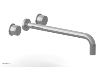 Phylrich Basic II 14"  Wall Lavatory Set - Knurled Handles 230-11-14 - Polished Chrome