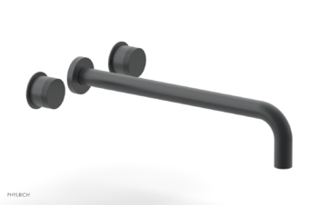 Phylrich Basic II 14"  Wall Lavatory Set - Knurled Handles 230-11-14 - Gun Metal