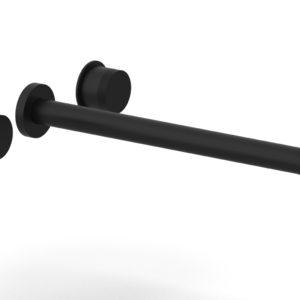 Phylrich Basic II 14″  Wall Lavatory Set – Knurled Handles 230-11-14 – Matte Black
