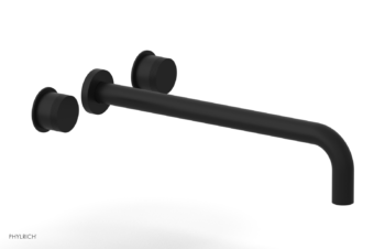 Phylrich Basic II 14"  Wall Lavatory Set - Knurled Handles 230-11-14 - Matte Black