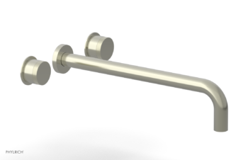 Phylrich Basic II 14"  Wall Lavatory Set - Knurled Handles 230-11-14 - Satin Nickel