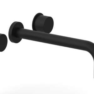 Phylrich Basic II 10″  Wall Lavatory Set – Smooth Handles 230-12-10 – Matte Black