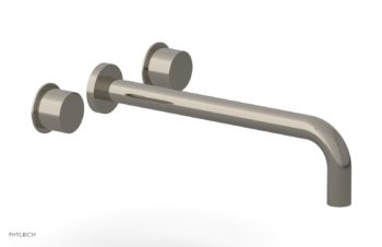 Phylrich Basic II 12"  Wall Lavatory Set - Smooth Handles 230-12-12 - Polished Nickel
