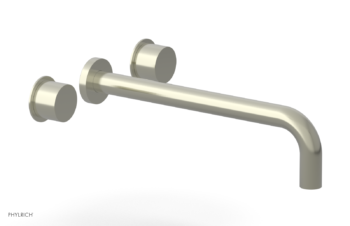 Phylrich Basic II 12"  Wall Lavatory Set - Smooth Handles 230-12-12 - Satin Nickel