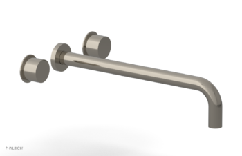 Phylrich Basic II 14"  Wall Lavatory Set - Smooth Handles 230-12-14 - Polished Nickel