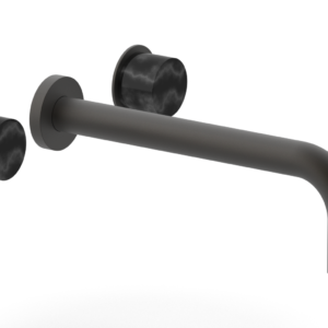 Phylrich Basic II 10″  Wall Lavatory Set – Black Marble Handles 230-13-10 – Oil Rubbed Bronze