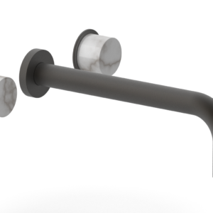 Phylrich Basic II 10″  Wall Lavatory Set – White Marble Handles 230-13-10 – Oil Rubbed Bronze