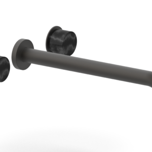 Phylrich Basic II 12″  Wall Lavatory Set – Black Marble Handles 230-13-12 – Oil Rubbed Bronze